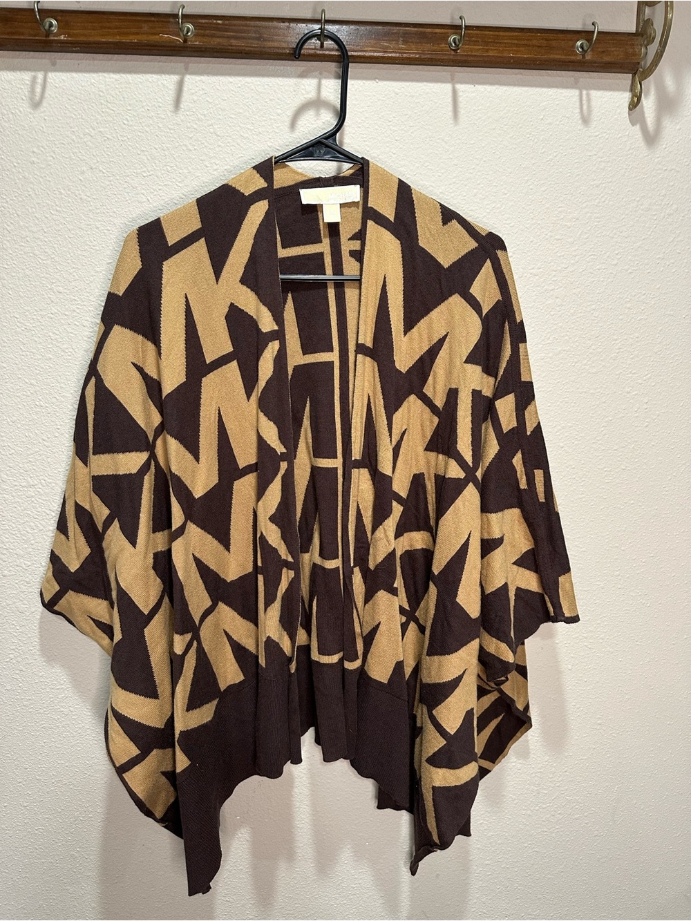 MICHAEL Michael Kors Brown & Tan Geometric Open Cardigan